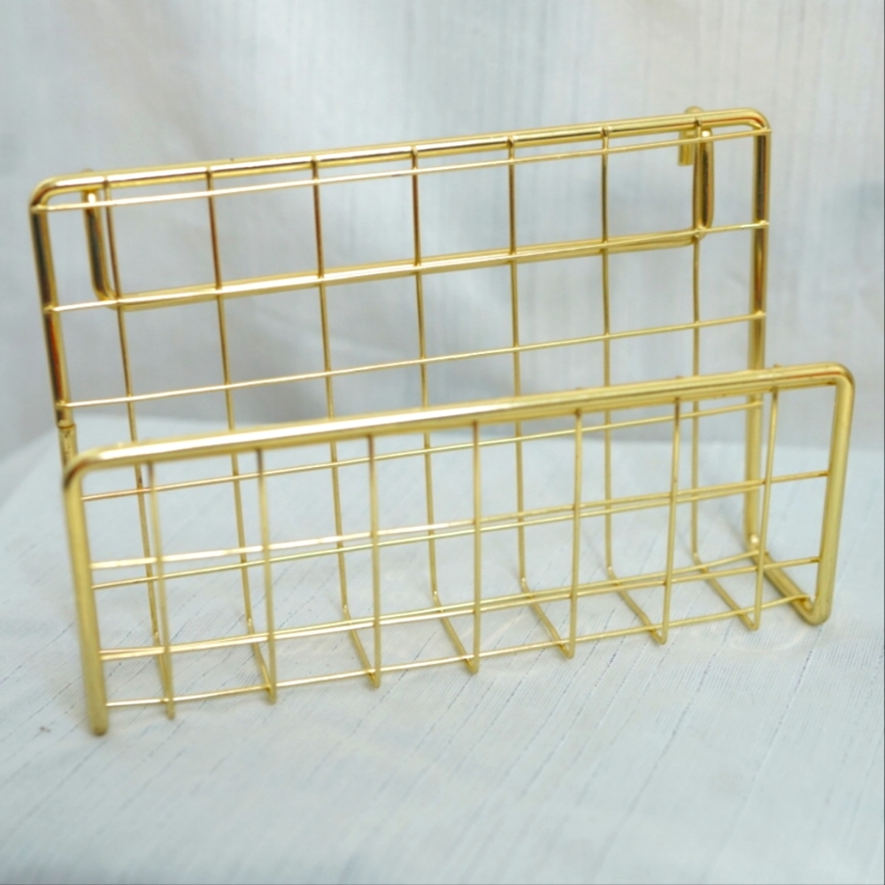 Brass/ Gold Wire Frame Mail Organizer